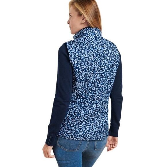 Talbot's Petite Quilted Vest Size MP Blue Animal Fleece Lined Classic Timeless - Picture 4 of 12